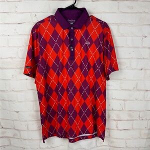 Good Good Golf Polo Men’s L Performance Argyle Print Colorful NWOT!!!